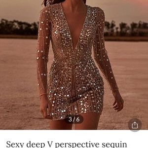 Sequin blush and gold dress